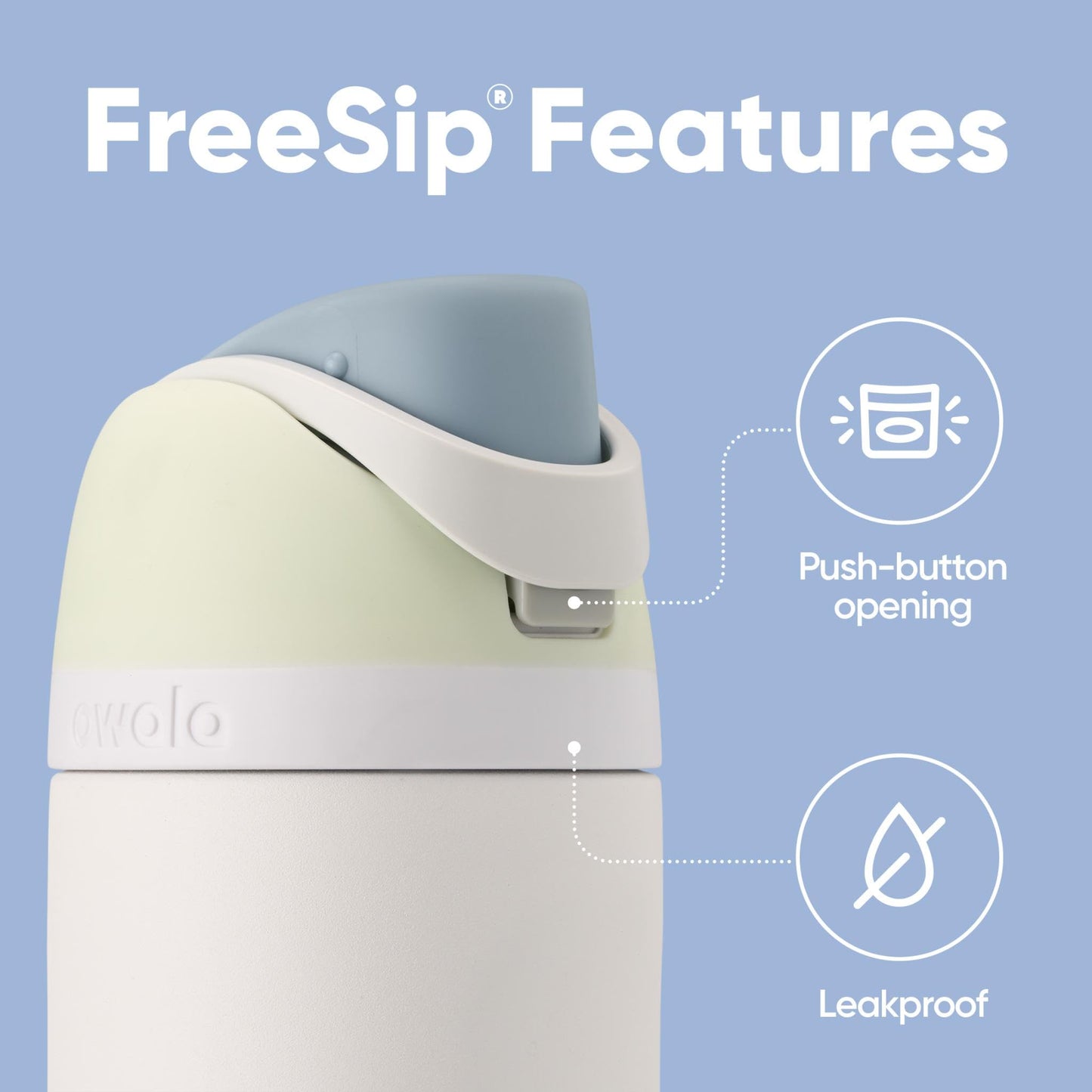 Owala FreeSip Insulated Stainless Steel Water Bottle with Straw, BPA-Free Sports Water Bottle, Great for Travel, 24 Oz, Denim