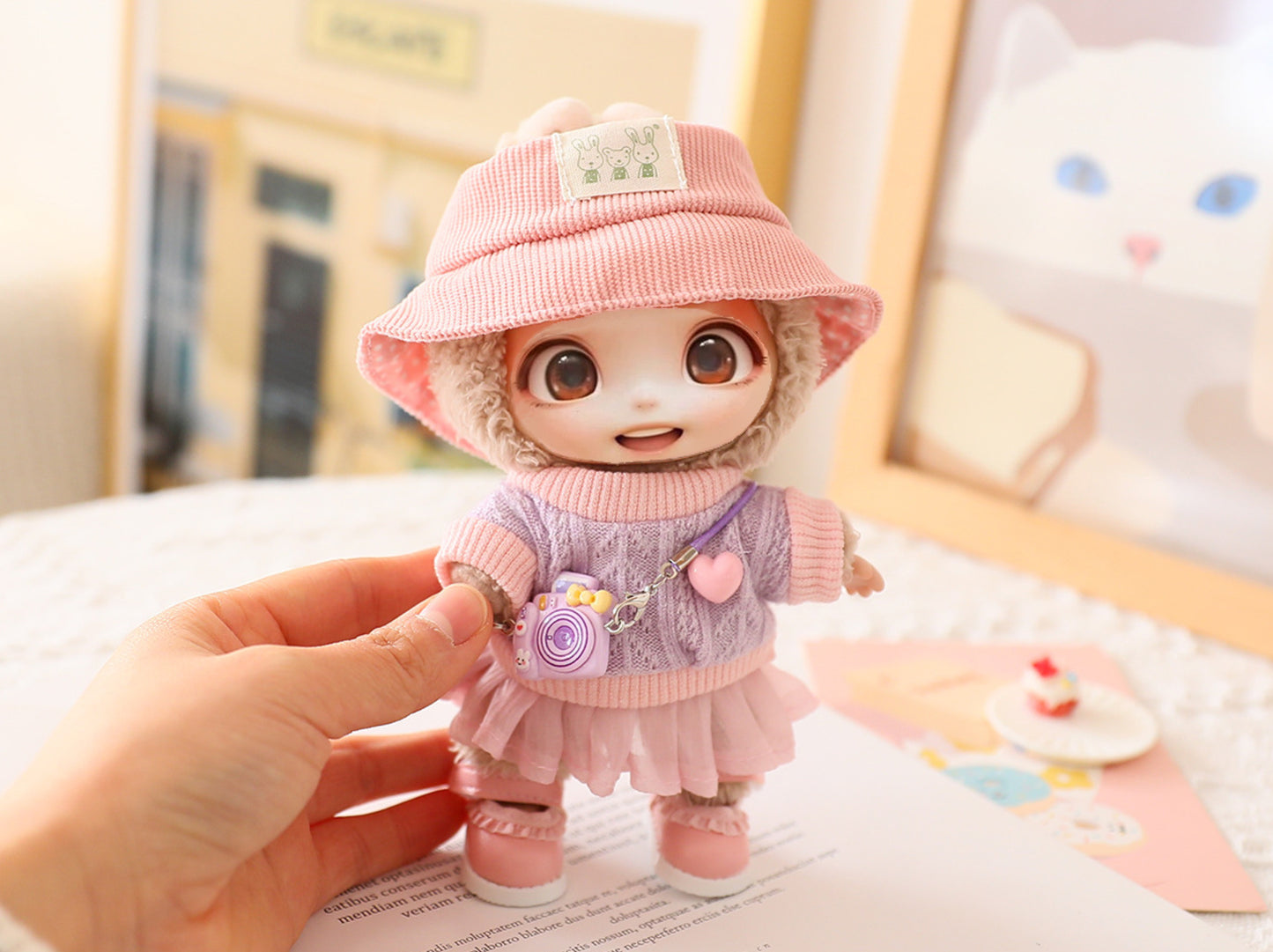5PCS-Set Cute Hat Shoes Doll Clothes Outfit Set For LABUBU 15CM-17CM Doll, Adorable Dress Up Accessories For Doll - Dolls Not Included - EBS PLATFORM INC.