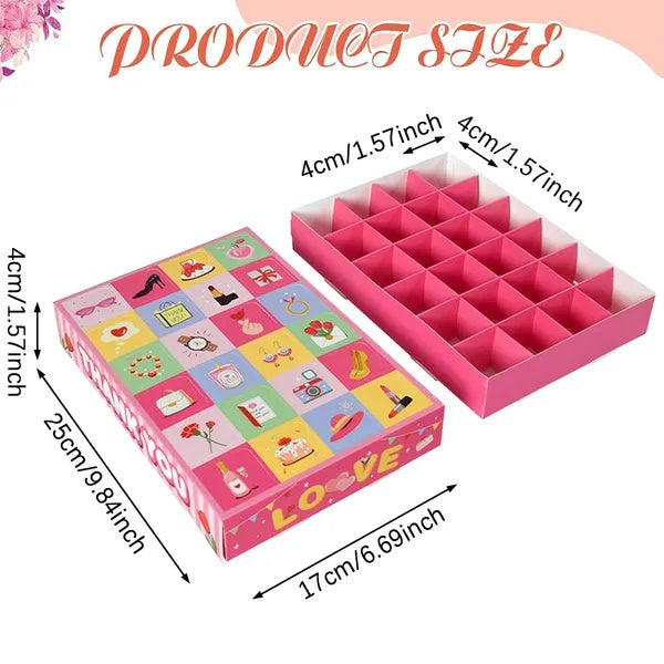 10 Pcs Advent Calendar Gift Boxes With 24 Compartments DIY Surprise Paper Boxes For Candy Jewelry Cartoon