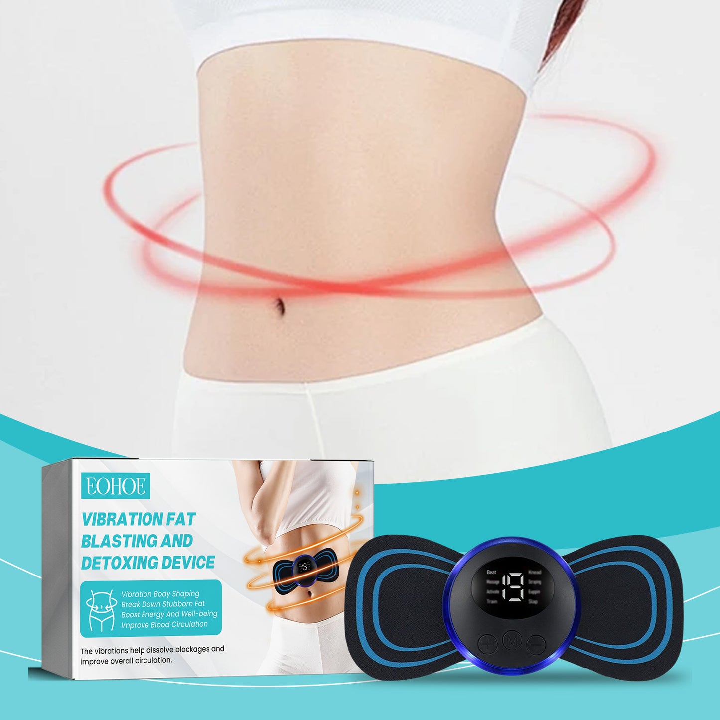 EOHOE Convenient Vibrating Body Device Body Fit Comfortable Massage Cushion Shows Off Light Body Massager