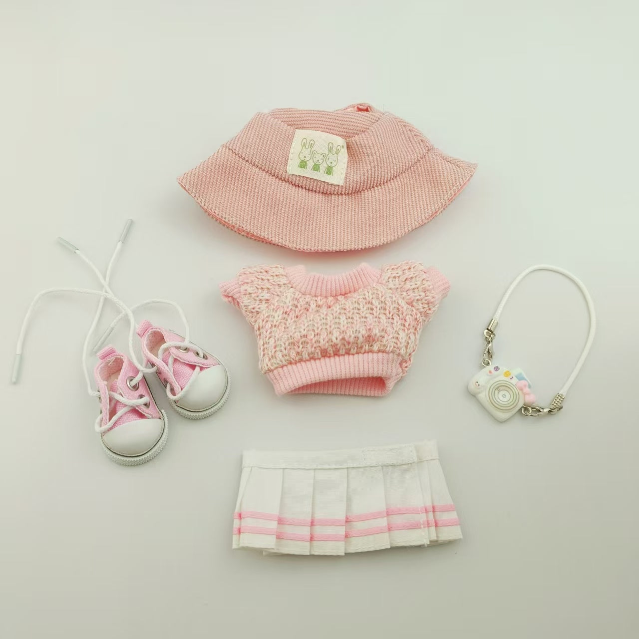 5PCS-Set Cute Hat Shoes Doll Clothes Outfit Set For LABUBU 15CM-17CM Doll, Adorable Dress Up Accessories For Doll - Dolls Not Included - EBS PLATFORM INC.