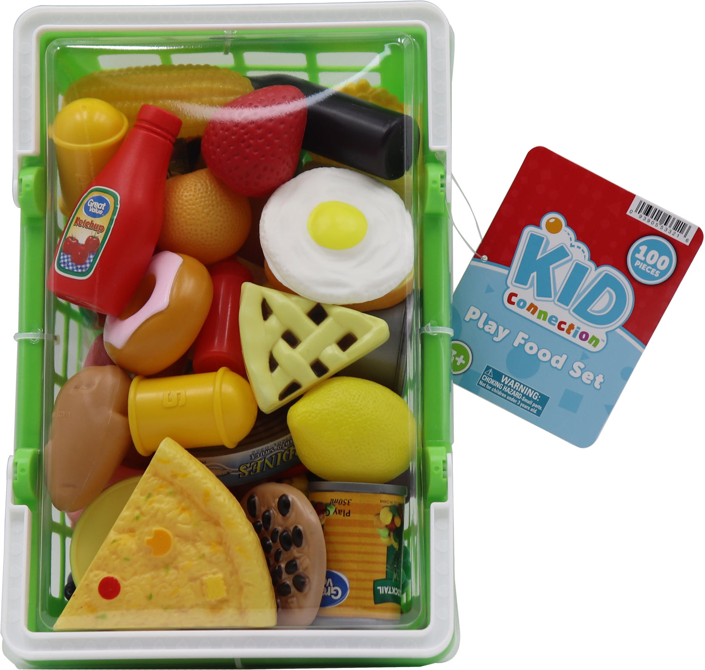 Kid Connection Play Food Basket, 100 Pieces, Toddler Toys