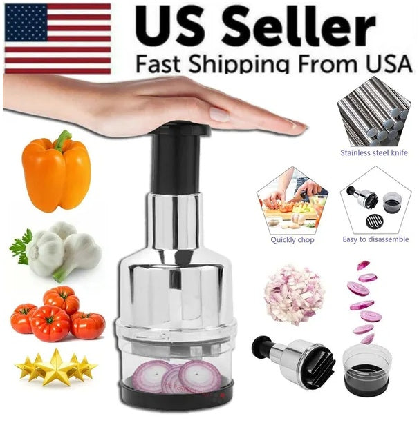 Vegetable Fruit Salad Onion Garlic Food Hand Chopper Cutter Slicer Peeler Dicer - EBS PLATFORM INC.