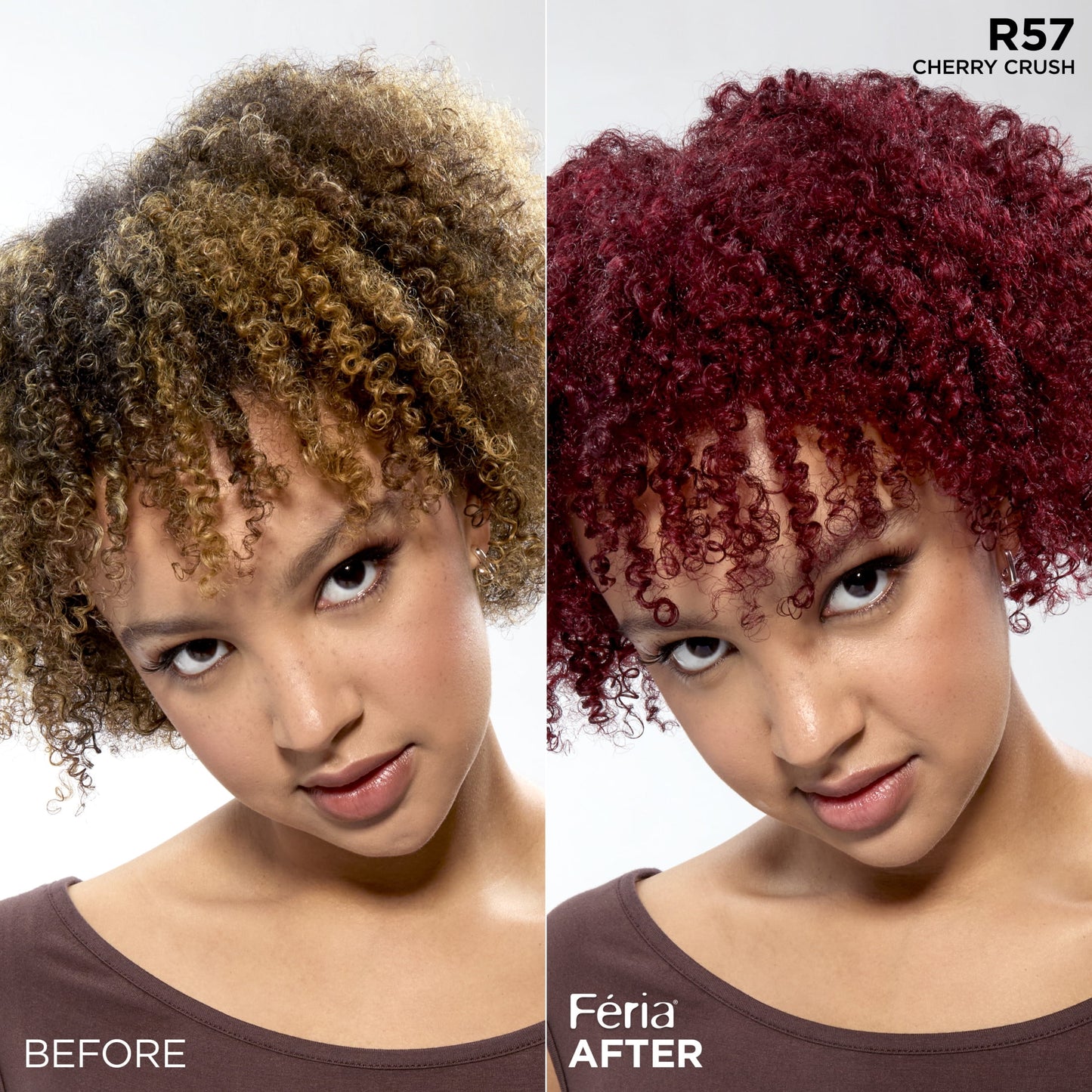 L'Oreal Paris Feria Shimmering Permanent Hair Color, R57 Cherry Crush, 1 Kit