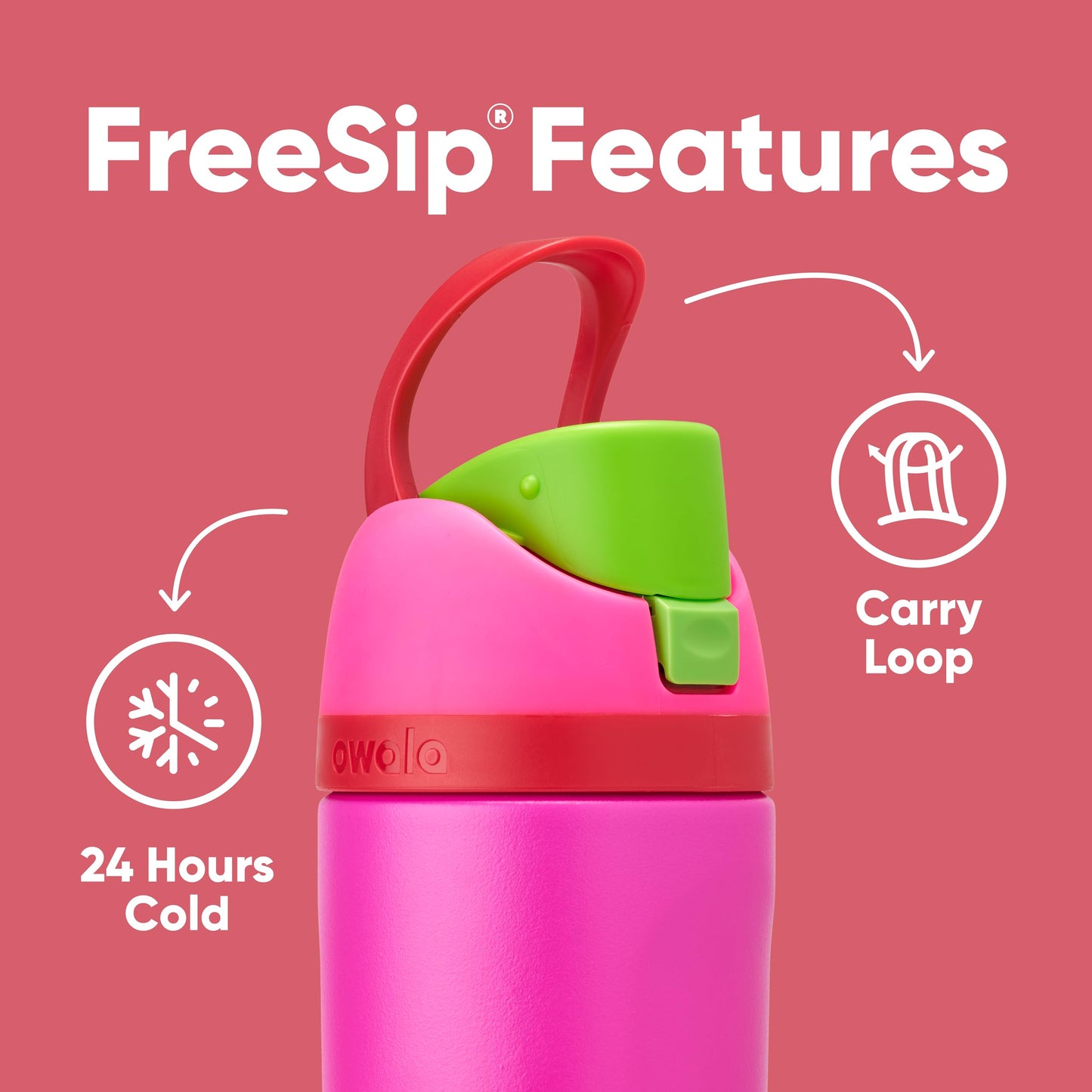 Owala FreeSip Insulated Stainless Steel Water Bottle with Straw, BPA-Free Sports Water Bottle, Great for Travel, 24 Oz, Denim