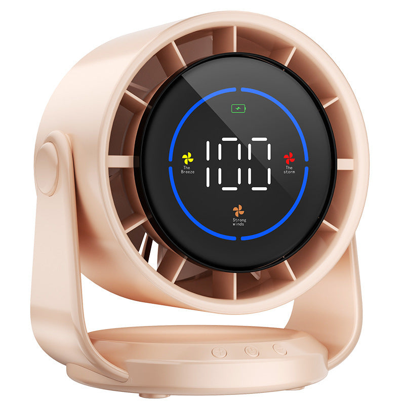 Bladeless USB Fan with Digital Display - High-Speed Desktop Air Circulation Cooling, Rechargeable