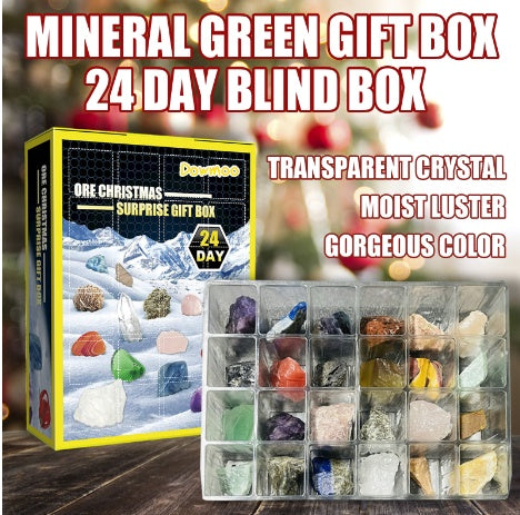 Dowmoo 24 Grille Ore Blind Box Christmas 24 Days Multi-Colored Ore Toy Gift Box