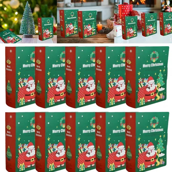 10 Pcs Christmas Candy Boxes Merry Christmas Santa Claus Xmas Tree Storybook Box Cookie Goodie Paper Treat Box For Christmas Gift Wrapping Holiday Party Supplies - EBS PLATFORM INC.