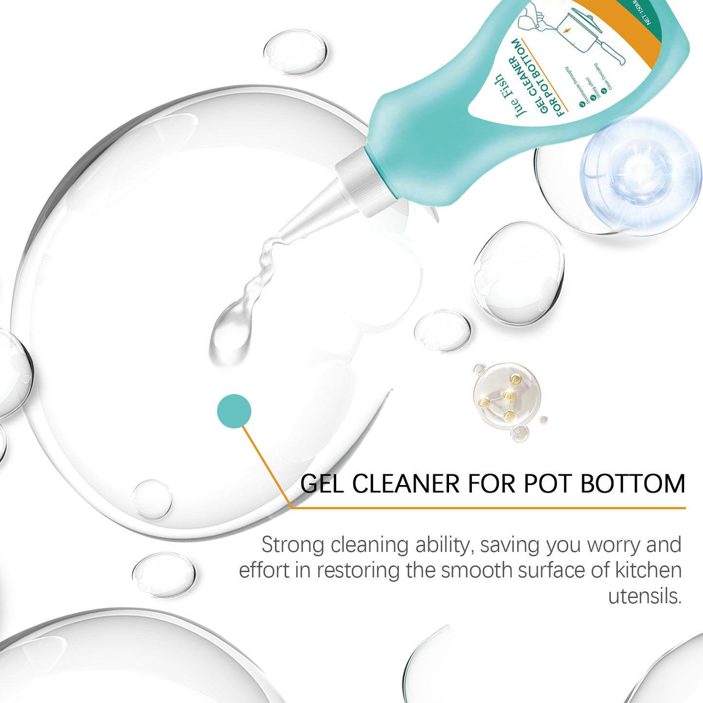 Jue-Fish Kitchen Cleaner, Cooktop Range Hood Cooker Clean Oil Stains Black Dirt On The Bottom Of The Pan Cleanser