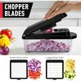 MÜELLERHOME 10-in-1, 8 Blade Vegetable Chopper, Mandoline Slicer, Onion Mincer, Cutter, Dicer, Veggie Chopper with Container, Kitchen Essentials & Gadgets, House Warming Gifts New Home, Black