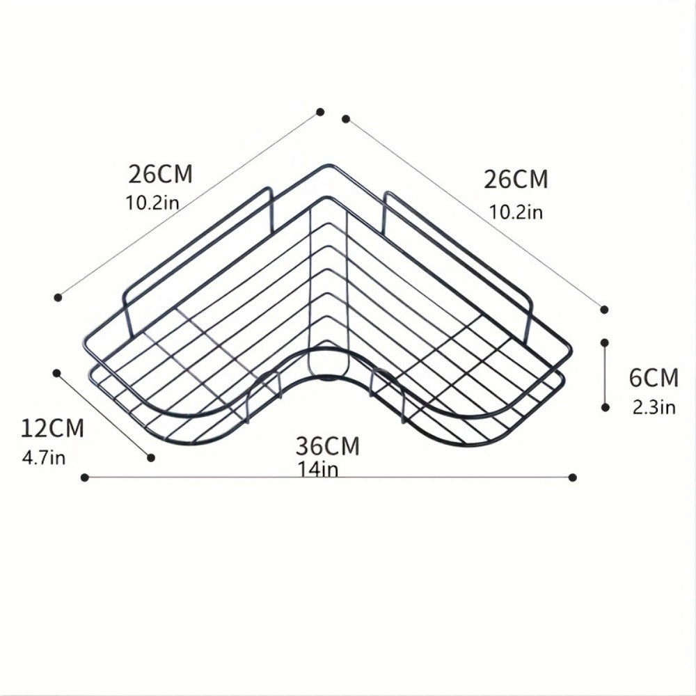 1pc Wall Mounted Bathroom Shelf, Shower Caddy Rack, No Punching Triangle Storage Rack For Bathroom Kitchen, Bathroom Accessories - EBS PLATFORM INC.