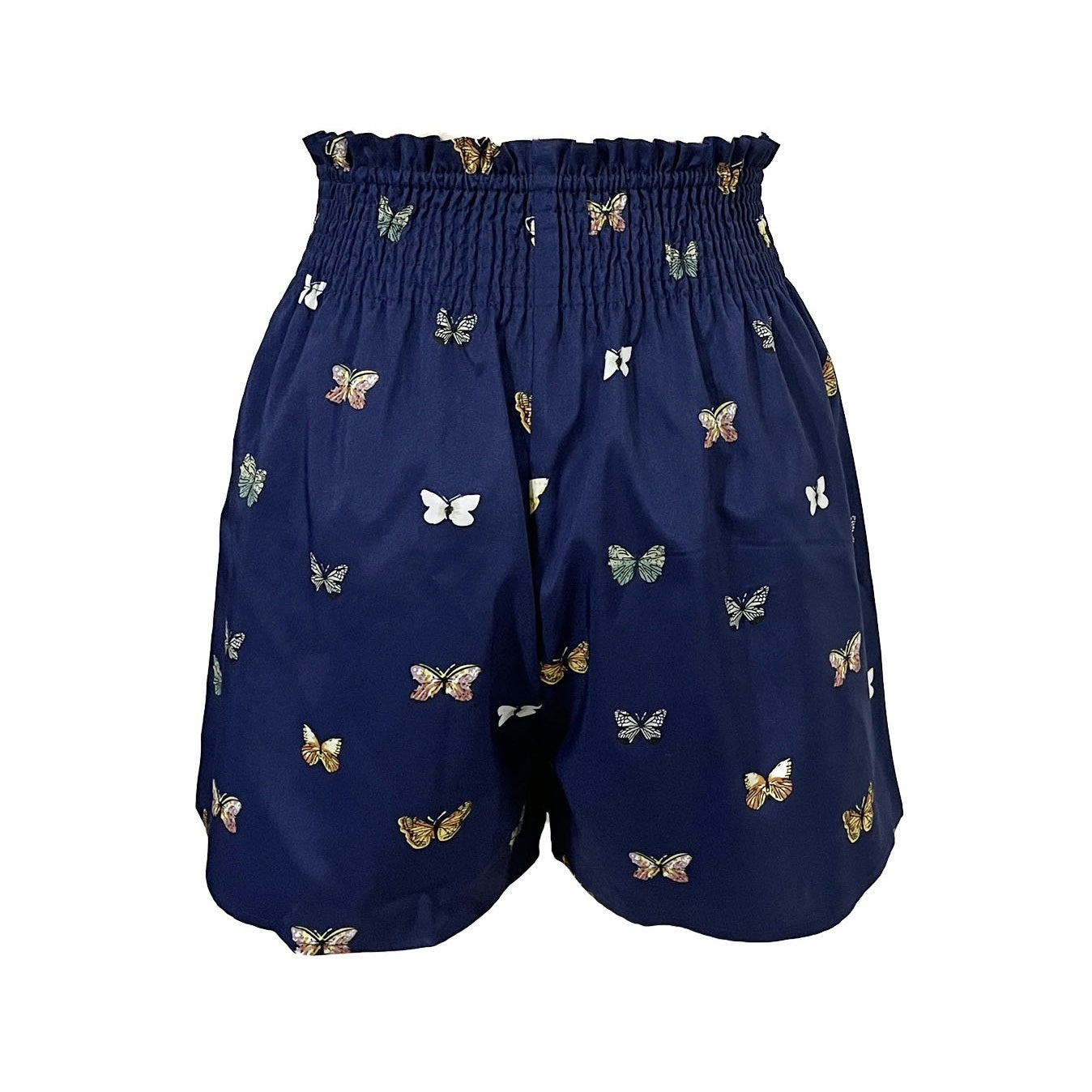 Ladies' Butterfly Print Elastic Waist Fashionable Casual Shorts