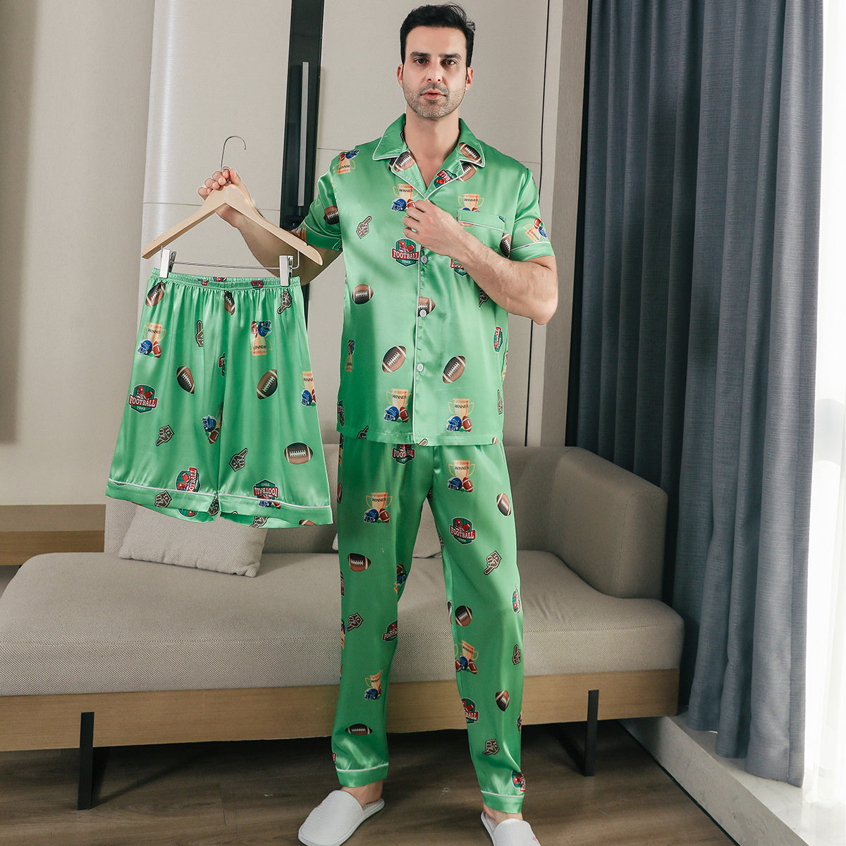 Men's Ice Silk Double Short Suit