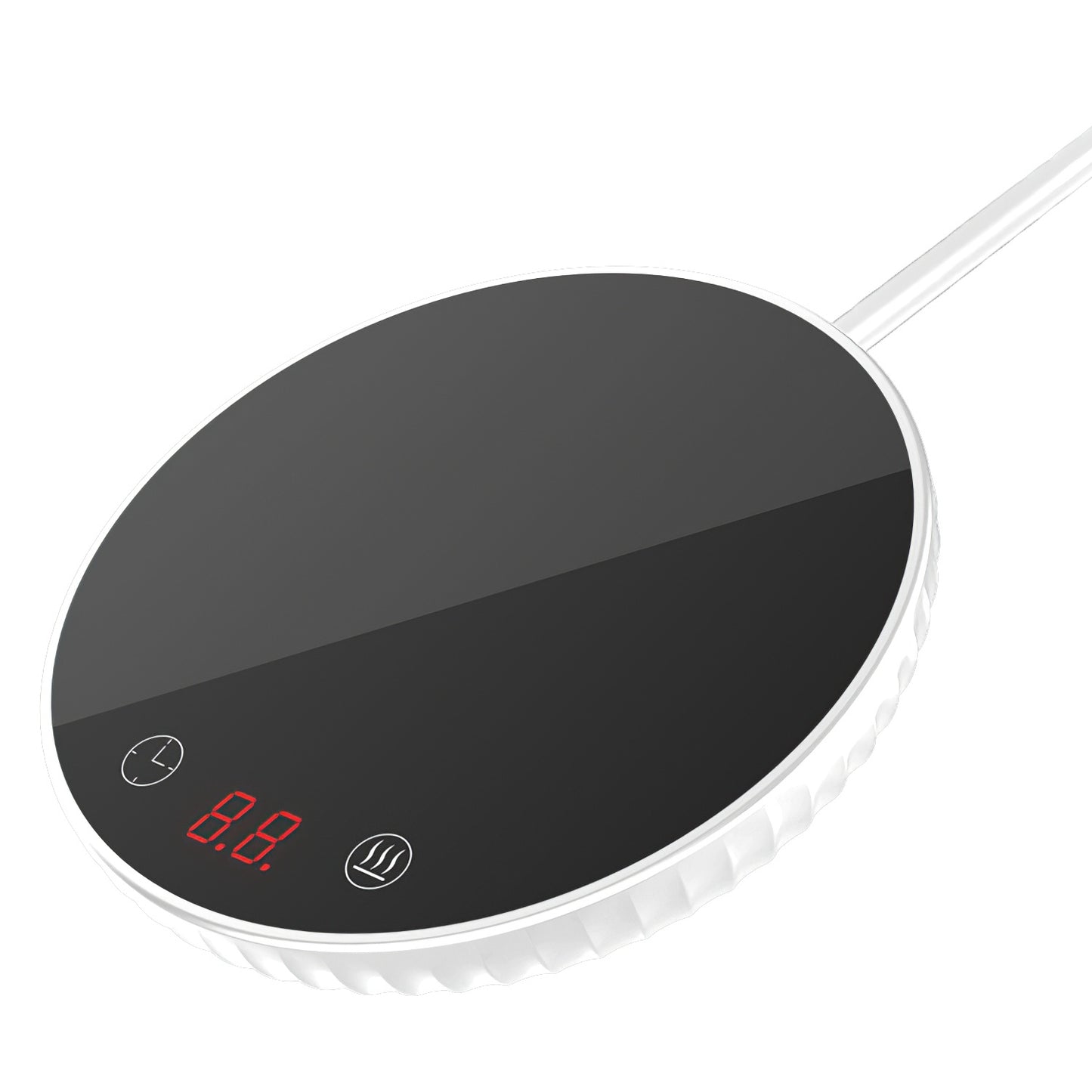 2 Colors Options -- 1Pc Desktop Electric Cup Warmer 8Hours Auto Off Overheating Protection Smart Timer Setting 2 Temperature Levels Ceramic Heating Panel For Office Home