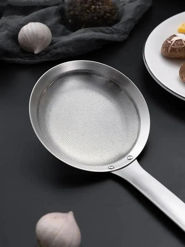 Stainless Steel Oil Strainer Spoon Summer Promotion With Handle Fine Mesh Kitchen Oil Strainer