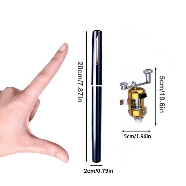 1Pcs Portable Pen Super Mini Fishing Rod Retractable Mini Ice Pocket Raft Rod Portable Gift.
