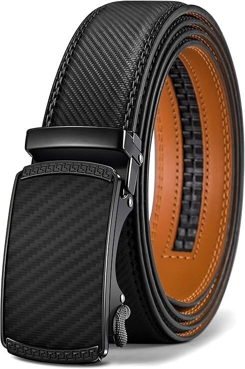 Men's Leather Belt Versatile Cowhide Automatic Buckle - EBS PLATFORM INC.