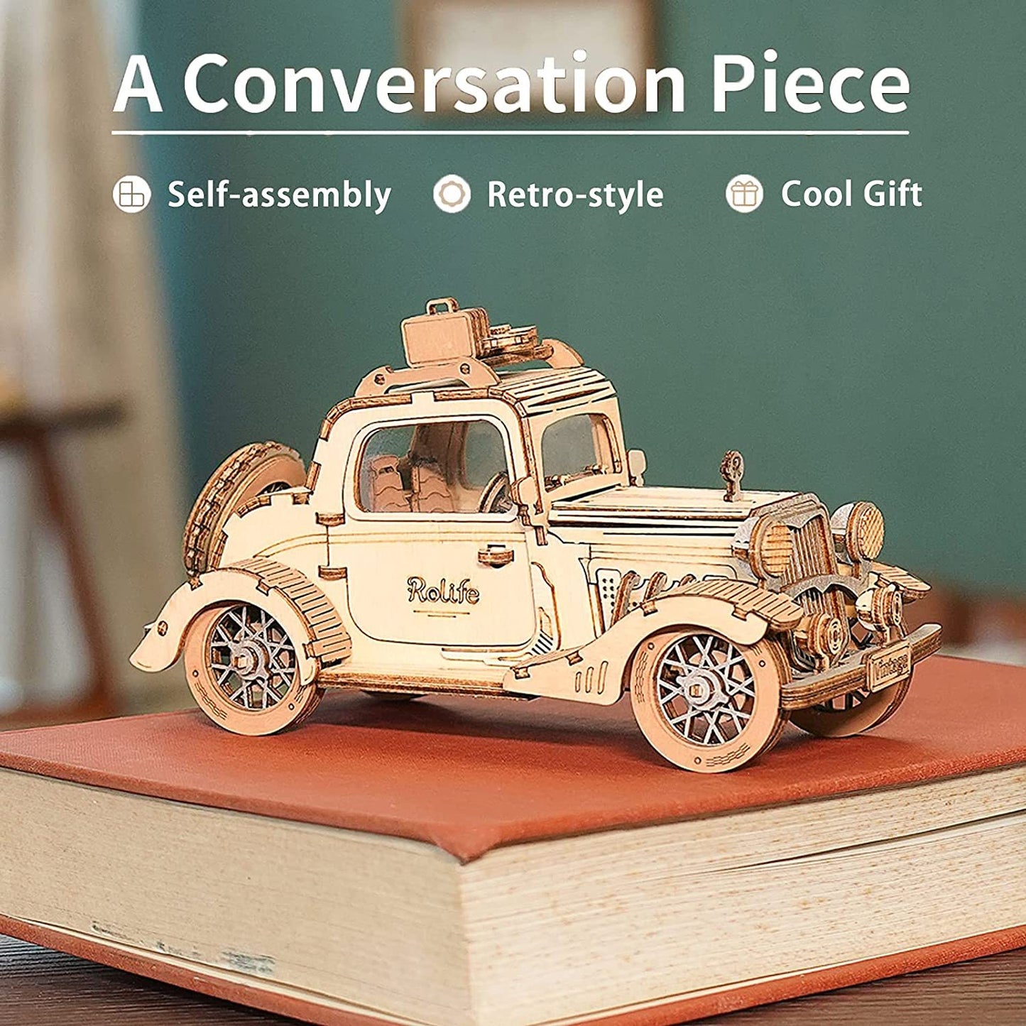 Robotime Rolife Vintage Car Model 3D Wooden Puzzle Toys For Chilidren Kids - EBS PLATFORM INC.