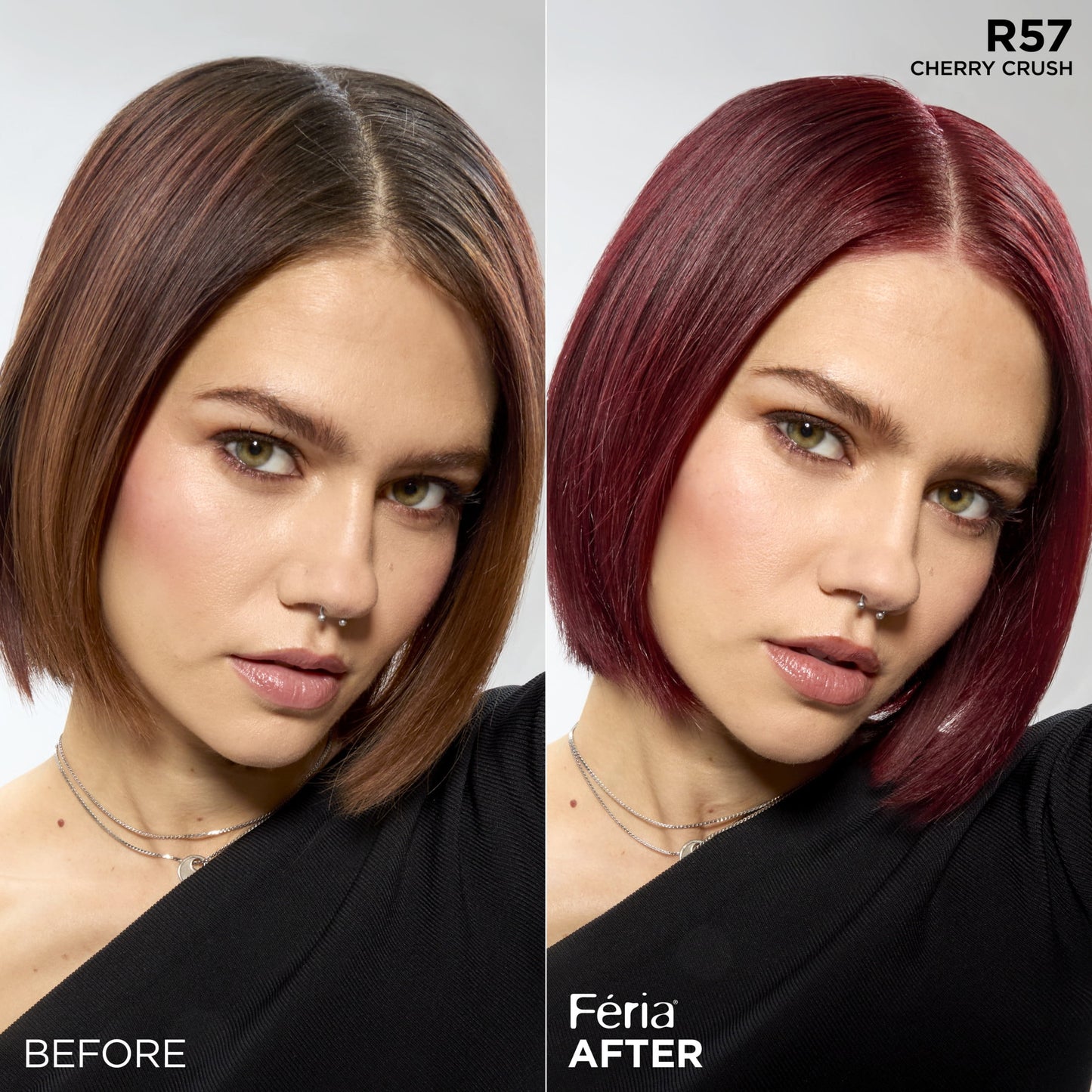 L'Oreal Paris Feria Shimmering Permanent Hair Color, R57 Cherry Crush, 1 Kit
