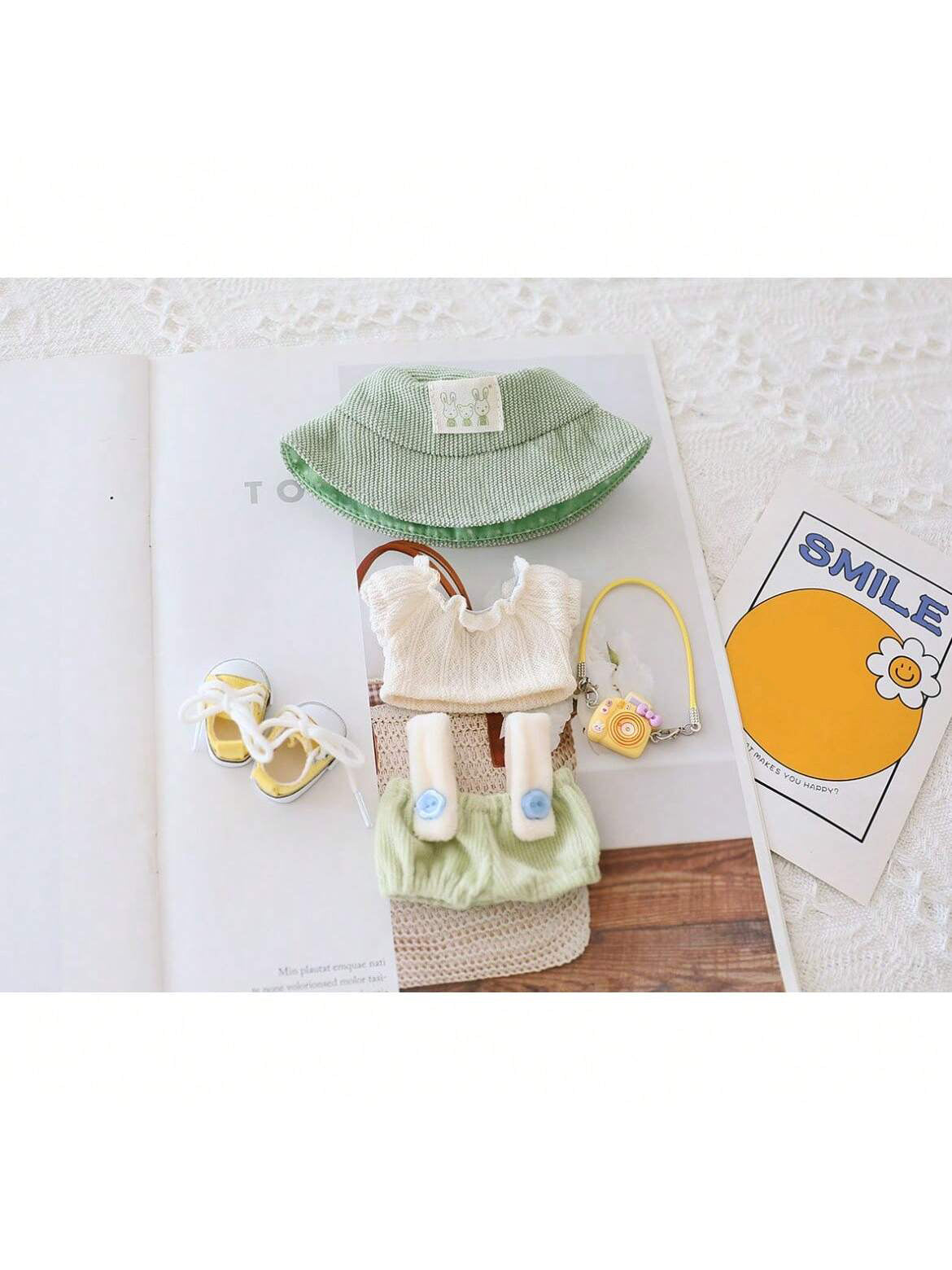 5PCS-Set Cute Hat Shoes Doll Clothes Outfit Set For LABUBU 15CM-17CM Doll, Adorable Dress Up Accessories For Doll - Dolls Not Included - EBS PLATFORM INC.