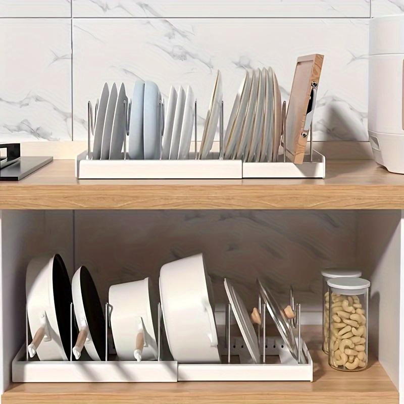 A Retractable Kitchen Storage Rack With Pot Rack, Dish Rack, Drainer And Pull-out Drawer, A Space-saving Storage Solution