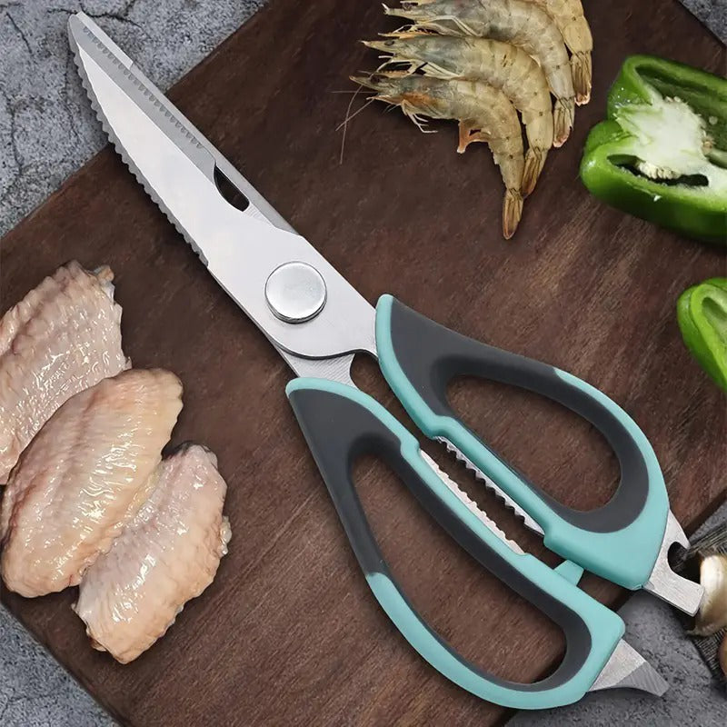 7-in-1 Multi-Purpose Kitchen Scissors With Magnetic Holder - Ultra-Sharp Stainless Steel Blades For Meat, Fish, Vegetables, Nuts & Bottles - Ergonomic Non-Slip Grip, Detachable & Easy To Clean - Profe - EBS PLATFORM INC.