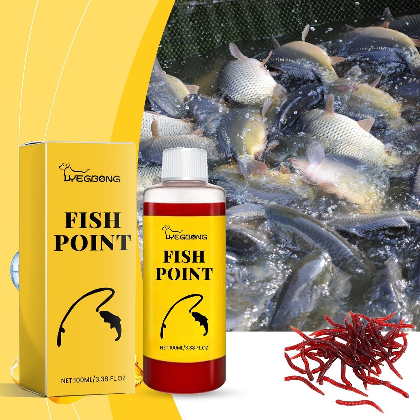 Yegebang Red Worm Bait Fish Feed Nutrition Wild Fishing Attractant
