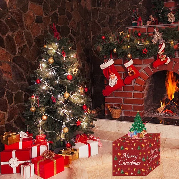 Christmas Money Box For Cash Gift Pull With Christmas Tree Card And Transparent Bags Surprise Money Holder Cash Gift Xmas Money Pull Box For Christmas Birthday New Year Party Supplies - EBS PLATFORM INC.