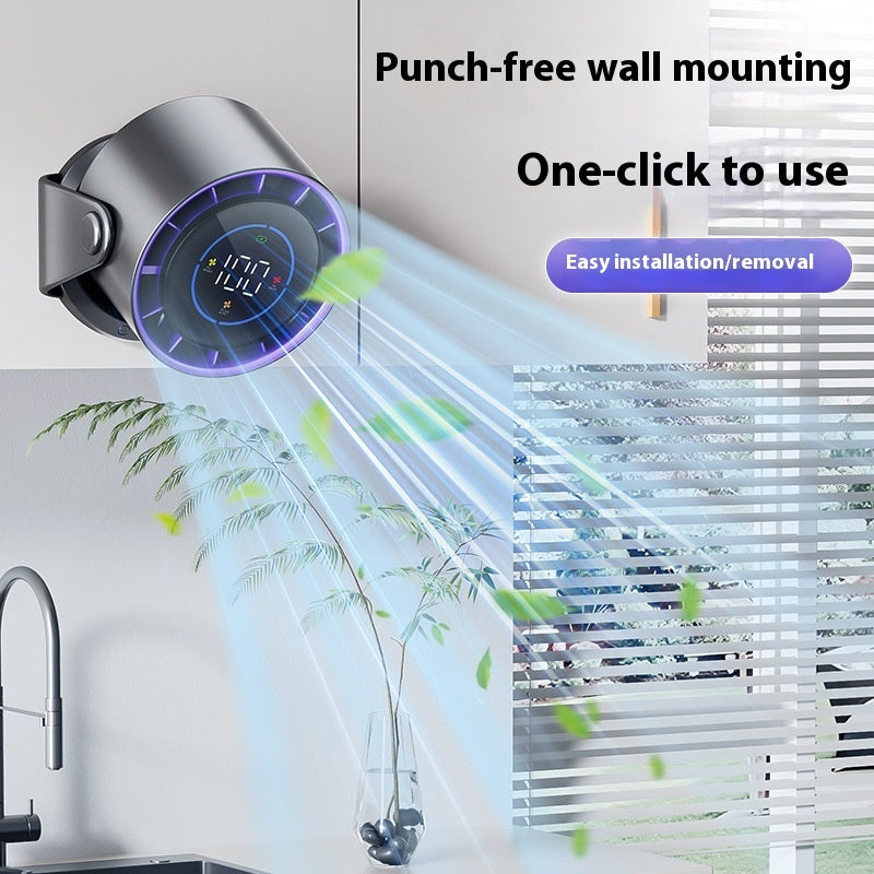 Bladeless USB Fan with Digital Display - High-Speed Desktop Air Circulation Cooling, Rechargeable