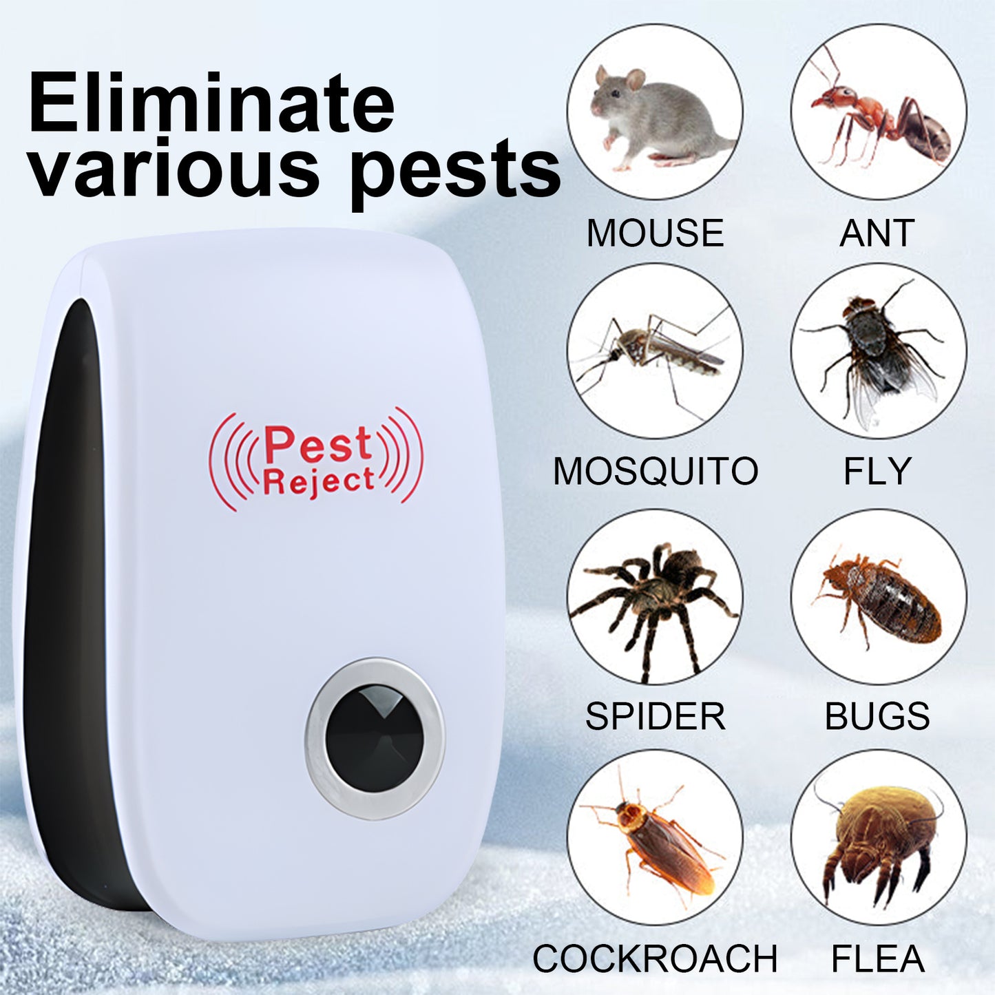 Jue-Fish Ultrasonic Pest Repeller, Mosquito Repellent Household Mosquito Repellent Cockroach Repellent Mouse Repellent Plug-In Intelligent Night Light - EBS PLATFORM INC.