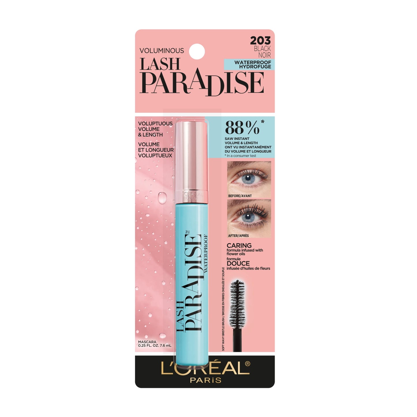 L'Oreal Paris Voluminous Lash Paradise Waterproof Mascara, Black