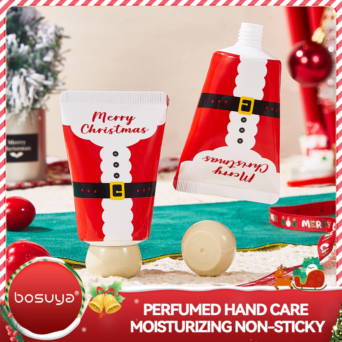 Santa Claus Hand Cream Set - Hypoallergenic, Glycerin & Ceramide Rich, Moisturizing Hand Care For All Skin Types, Ideal Christmas Gift With Plant Squalane