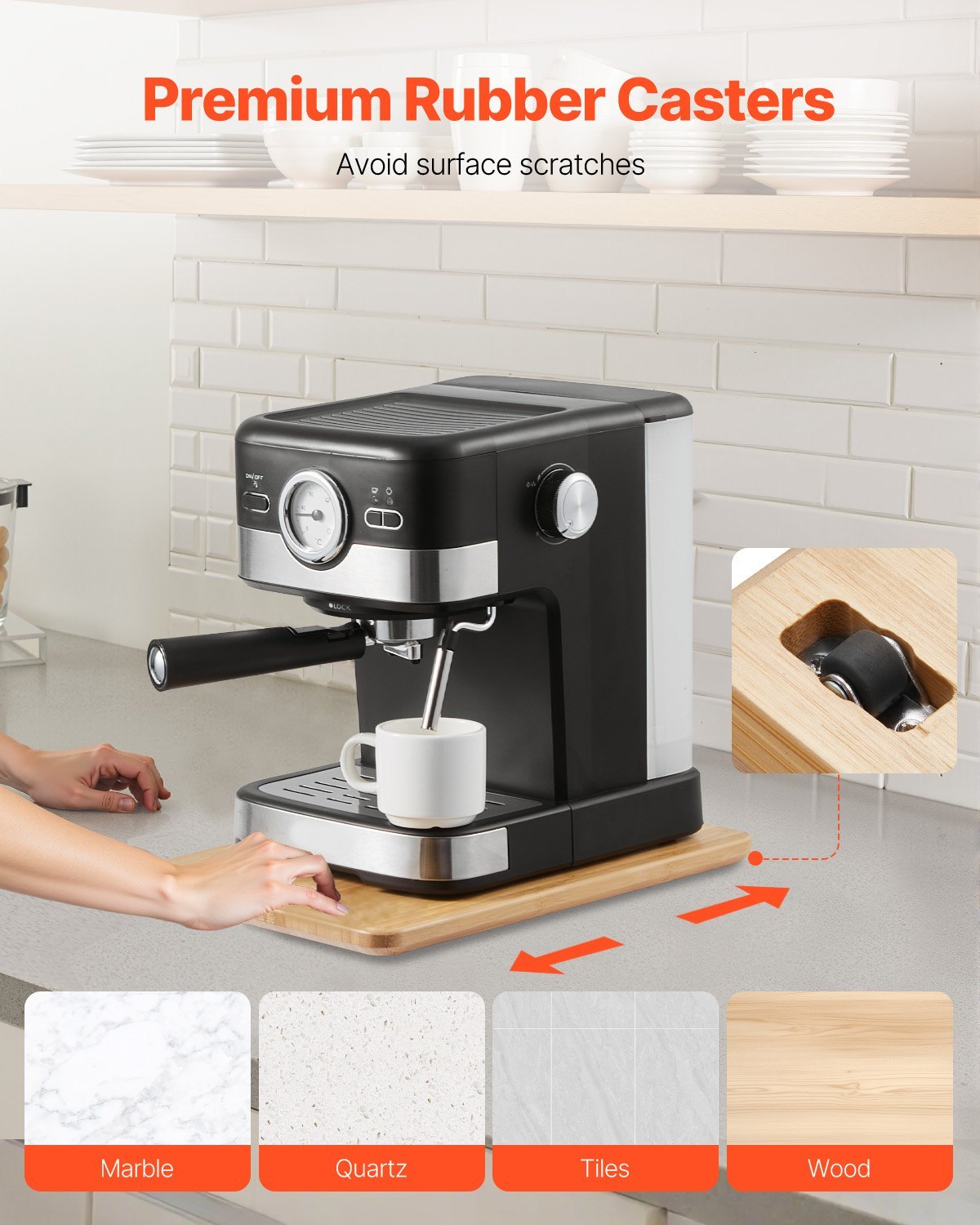 Appliance Slider 14 X 9.5 In Sliding Tray For Kitchen Countertop