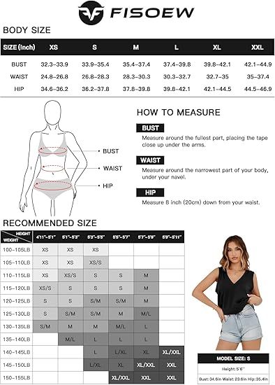 Fisoew Womens Summer Tank Tops V Neck Sleeveless Casual Loose Flowy Tunic Workout T Shirts