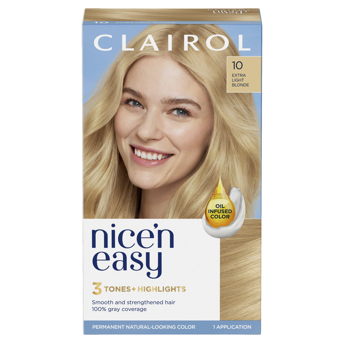 Clairol Nice'n Easy Permanent Hair Color Cream, 8R Medium Reddish Blonde, Hair Dye, 1 Application