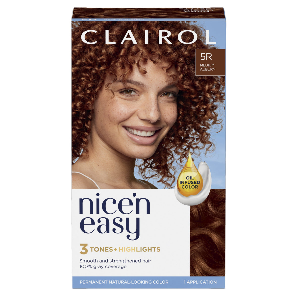 Clairol Nice'n Easy Permanent Hair Color Cream, 8R Medium Reddish Blonde, Hair Dye, 1 Application