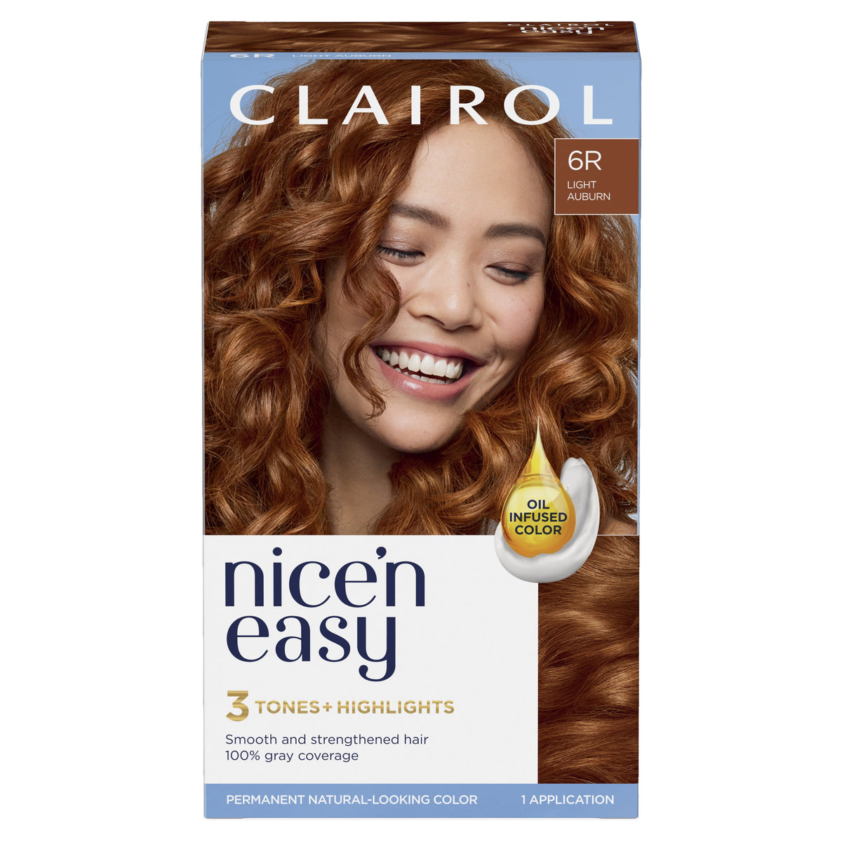 Clairol Nice'n Easy Permanent Hair Color Cream, 8R Medium Reddish Blonde, Hair Dye, 1 Application