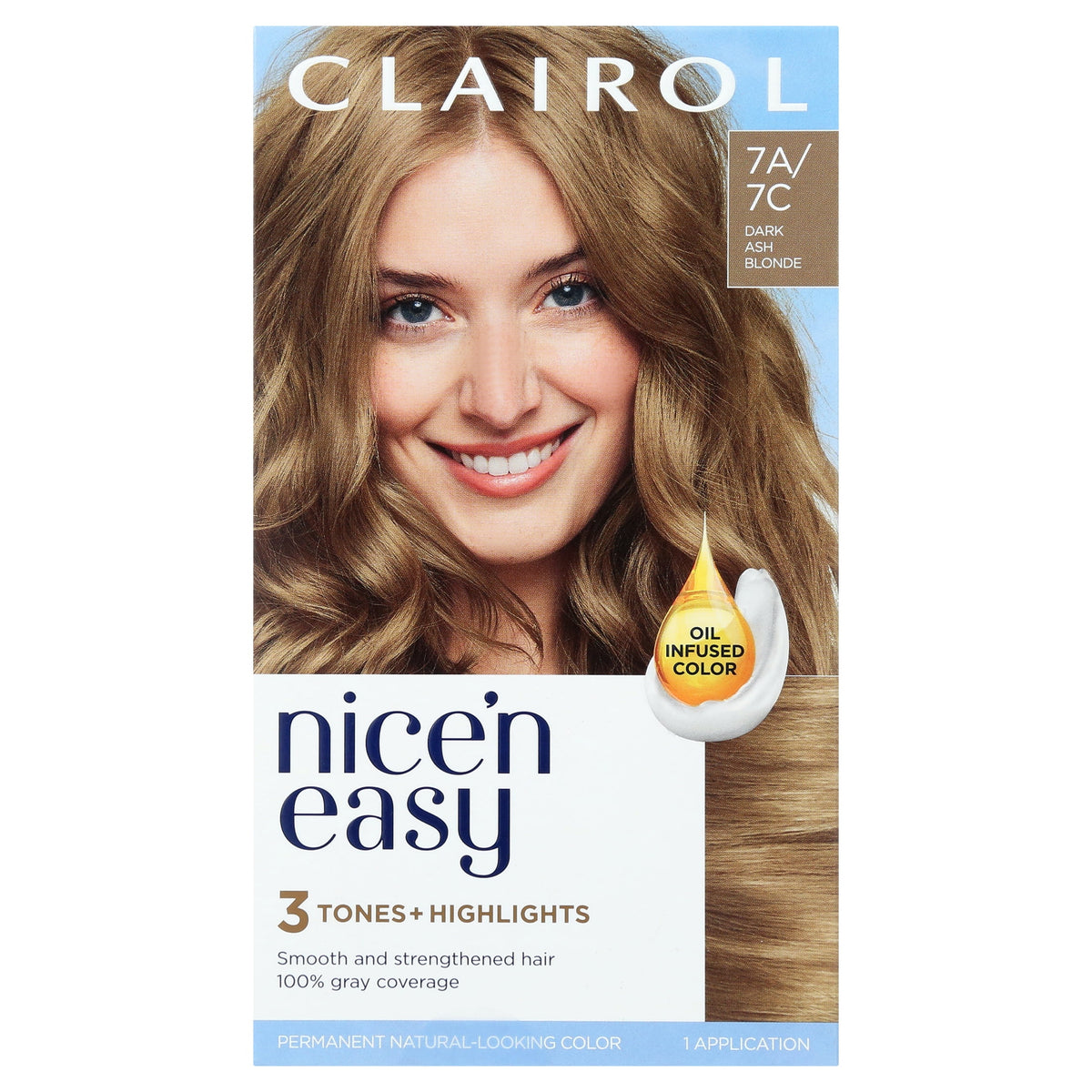 Clairol Nice'n Easy Permanent Hair Color Cream, 8R Medium Reddish Blonde, Hair Dye, 1 Application