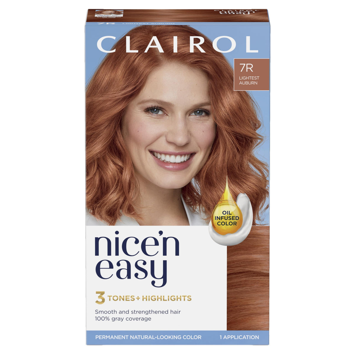 Clairol Nice'n Easy Permanent Hair Color Cream, 8R Medium Reddish Blonde, Hair Dye, 1 Application