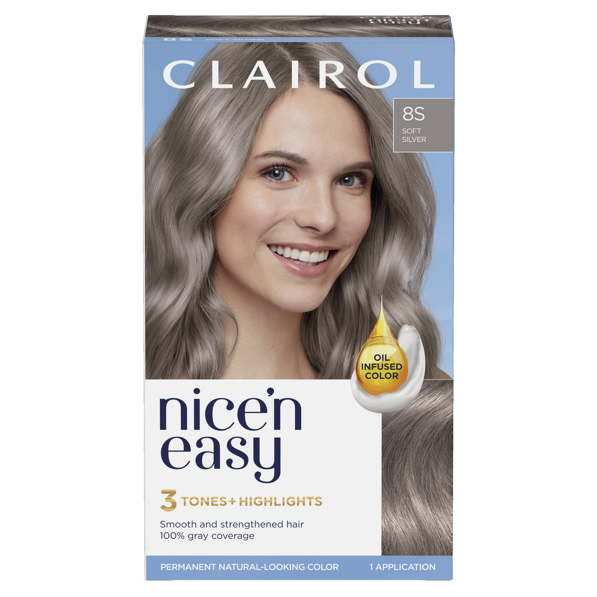 Clairol Nice'n Easy Permanent Hair Color Cream, 8R Medium Reddish Blonde, Hair Dye, 1 Application