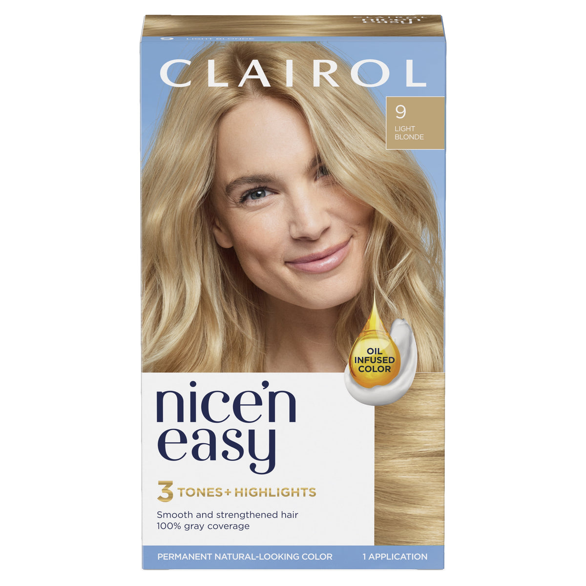 Clairol Nice'n Easy Permanent Hair Color Cream, 8R Medium Reddish Blonde, Hair Dye, 1 Application