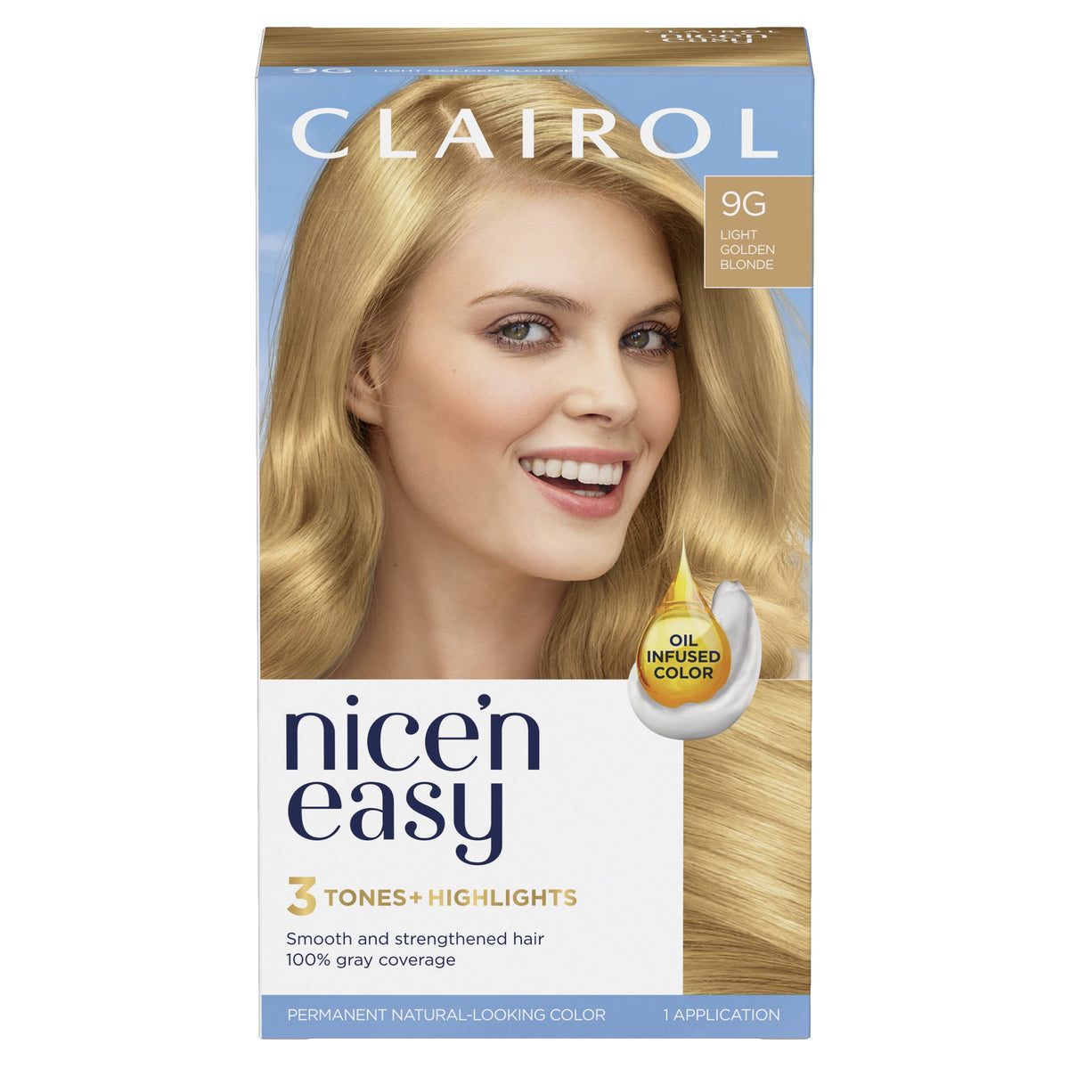 Clairol Nice'n Easy Permanent Hair Color Cream, 8R Medium Reddish Blonde, Hair Dye, 1 Application