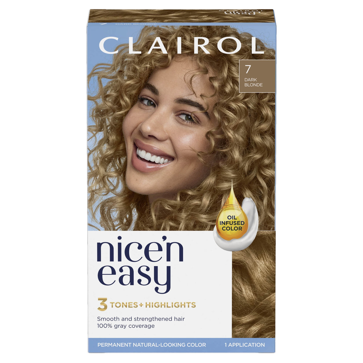 Clairol Nice'n Easy Permanent Hair Color Cream, 8R Medium Reddish Blonde, Hair Dye, 1 Application