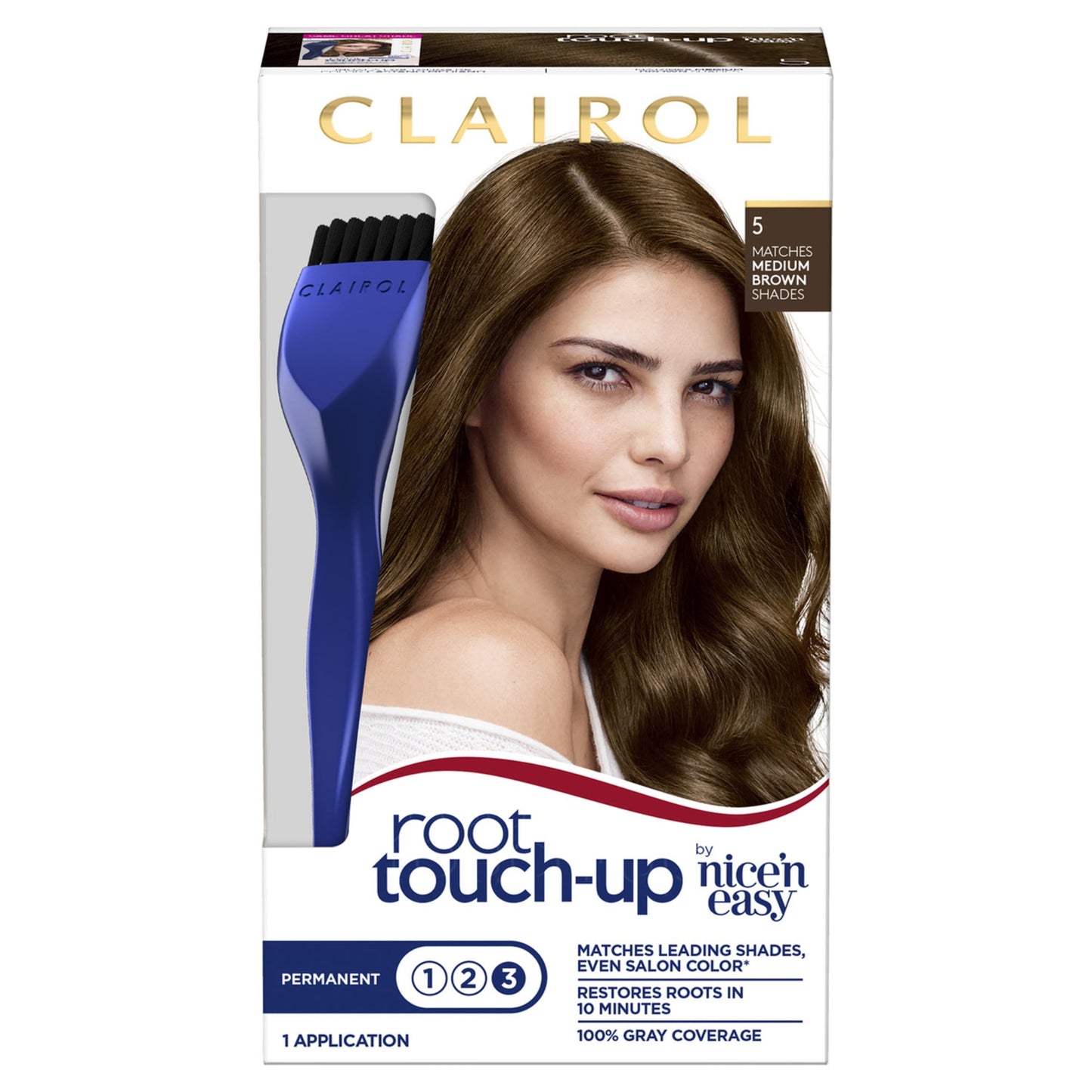 Clairol Root Touch-Up Nice'n Easy Permanent Hair Dye, 5A Medium Ash Brown, Hair Color, 1 Kt