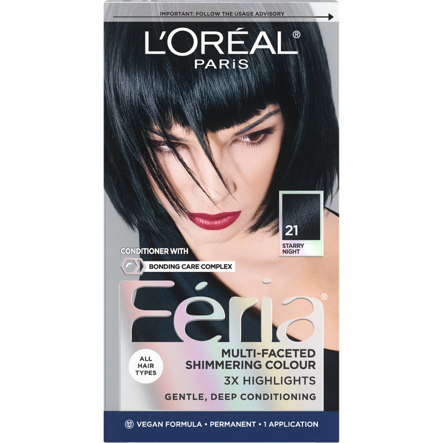 L'Oreal Paris Feria Shimmering Permanent Hair Color, R57 Cherry Crush, 1 Kit