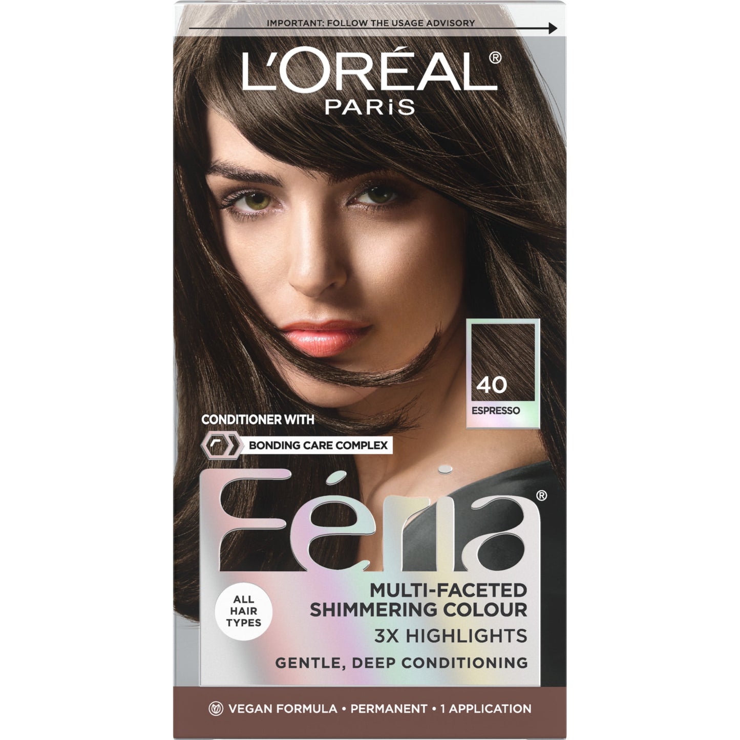 L'Oreal Paris Feria Shimmering Permanent Hair Color, R57 Cherry Crush, 1 Kit