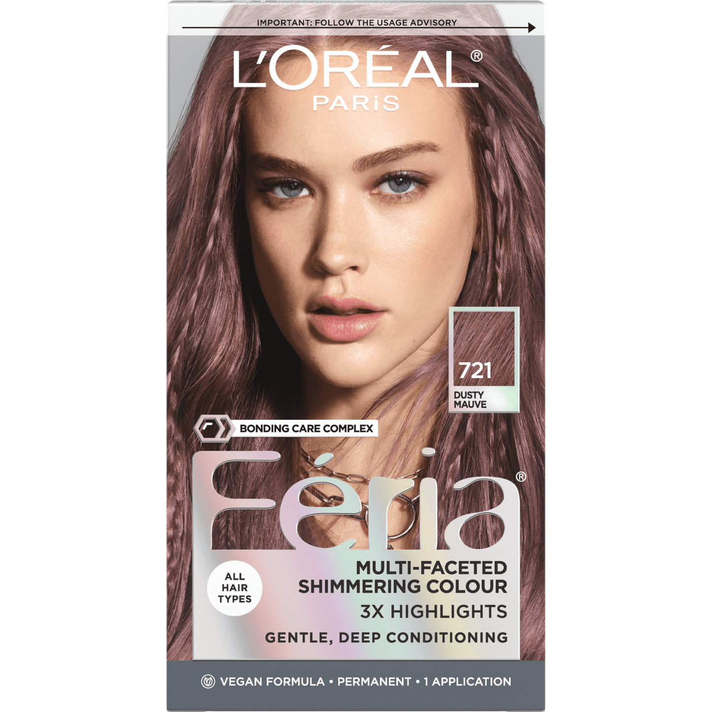 L'Oreal Paris Feria Shimmering Permanent Hair Color, R57 Cherry Crush, 1 Kit