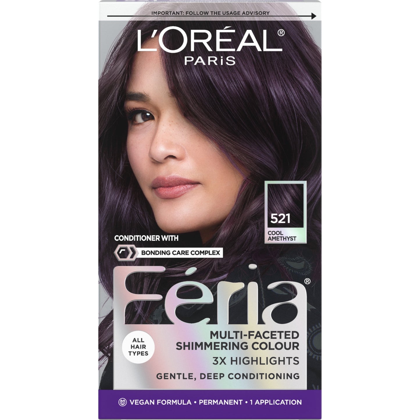 L'Oreal Paris Feria Shimmering Permanent Hair Color, R57 Cherry Crush, 1 Kit