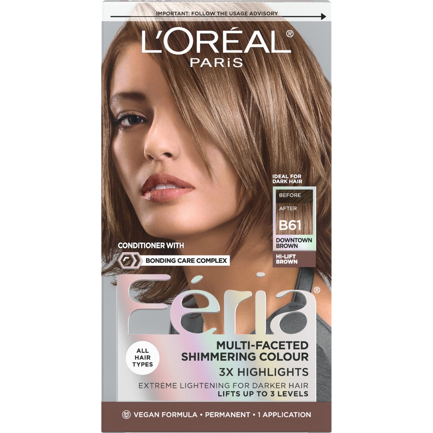 L'Oreal Paris Feria Shimmering Permanent Hair Color, R57 Cherry Crush, 1 Kit