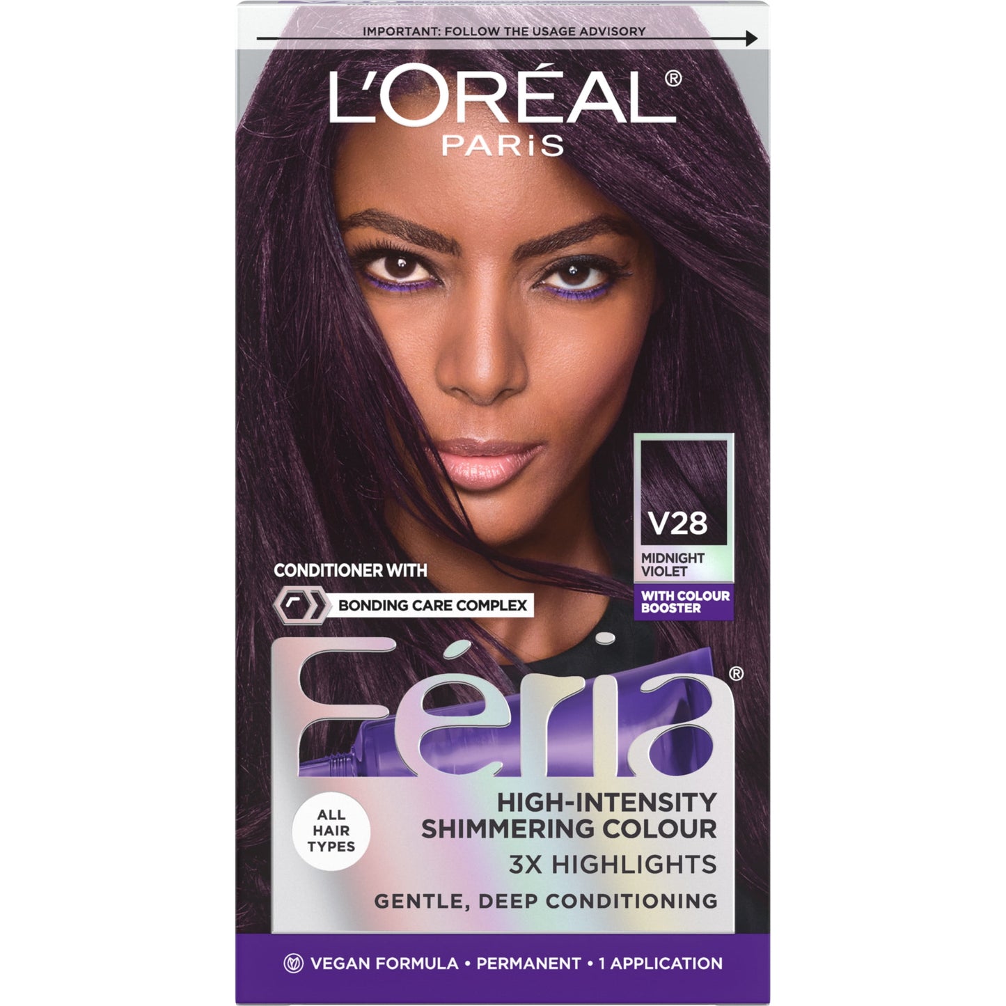 L'Oreal Paris Feria Shimmering Permanent Hair Color, R57 Cherry Crush, 1 Kit